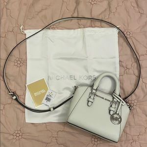 Michael Kors mini ciara crossbody purse white